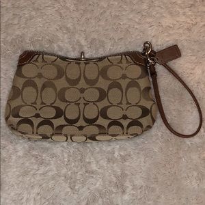 Coach beige wristlet